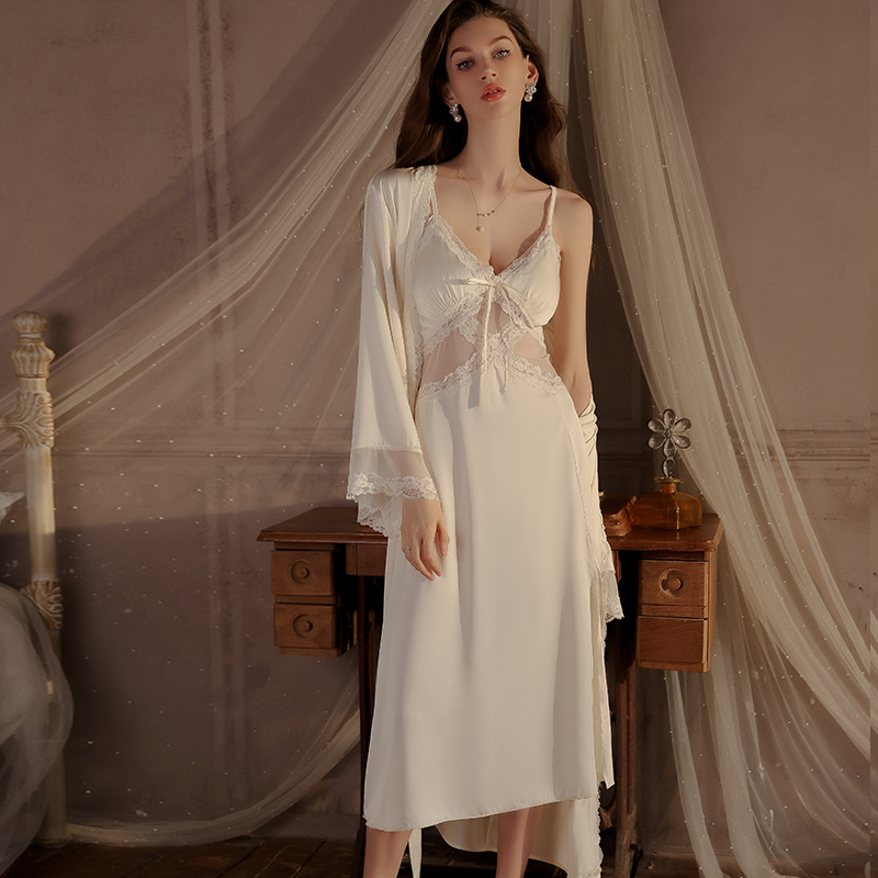 Women French Romantic Sling Ni - Robe Silk Women ulasan dan harga