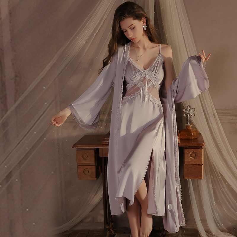 Women French Romantic Sling Ni - Robe Silk Women ulasan dan harga